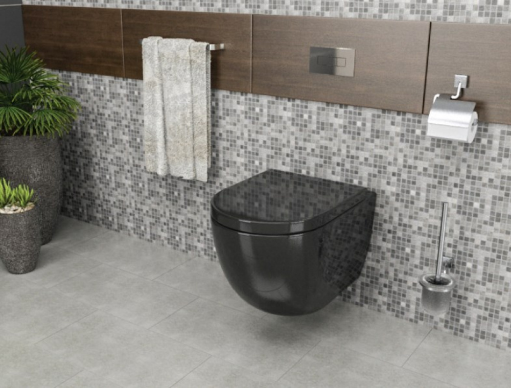 Nilo 2202 Ray nero черный подвесной безободковый унитаз