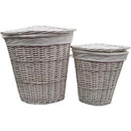 Корзина для белья WasserKRAFT Vils 31x31x45 WB-560-M с крышкой Белая