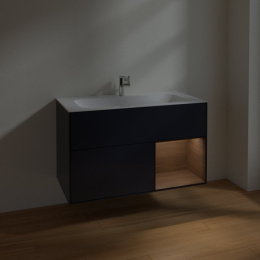Villeroy Boch Finion F040GNHG Тумба под раковину 996х498 мм (walnut veneer/midnight blue matt)