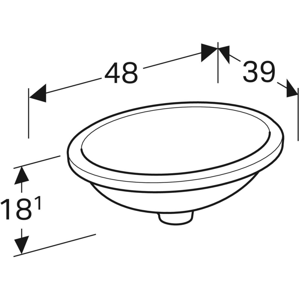 Geberit Variform 500.750.01.2 Раковина, встраиваемая снизу