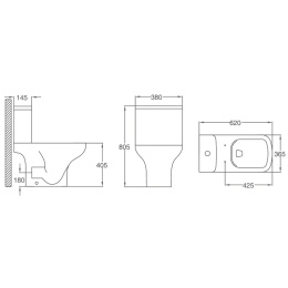 Унитаз-компакт Azario Alba (AZ-8323) Белый