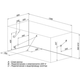 Акриловая ванна 140x70 Aquanet (00204052), прямоугольная