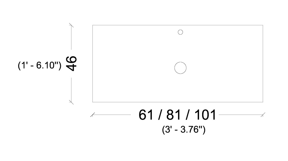 Armadi Art 840-080-А Столешница прямая черная 80 VALLESSI