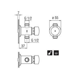 Nobili AS35500/VCR Порционный вентиль с таймером для душа (хром)