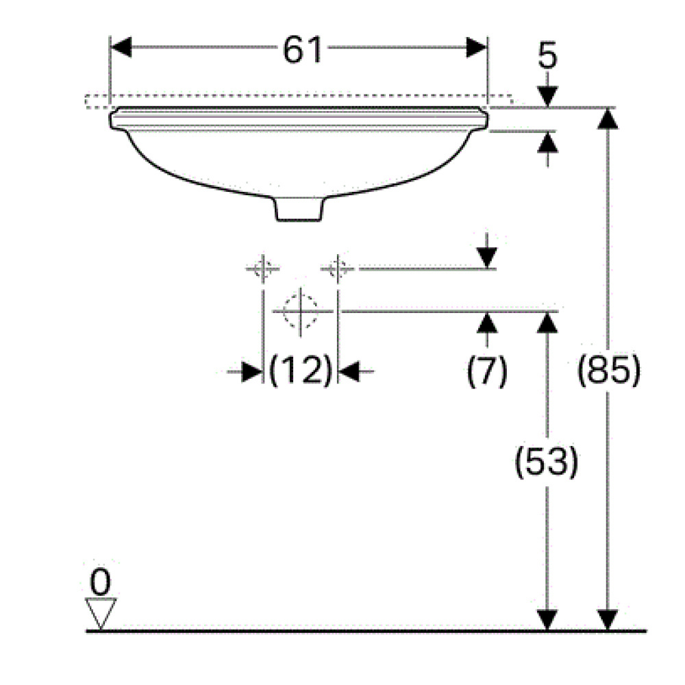 Geberit Variform 500.758.01.2 Раковина, встраиваемая снизу