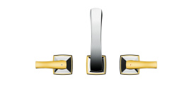 Смеситель для раковины на 3 отверстия 31330090 Hansgrohe Metropol Classic (хром, золото)