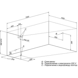 Акриловая ванна 150x100 Aquanet (00210271), асимметричная