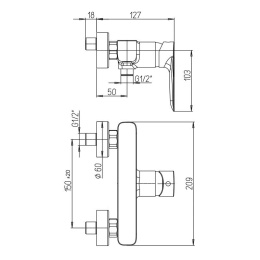 Фото Смеситель для душа Paini Nove 09YO511 черный