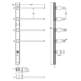 Электрические полотенцесушители Полотенцесушитель электрический Margaroli Sole 622 (шлифованное золото) 622BG