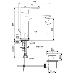 Смеситель для раковины Ideal Standard SESIA BC201AA