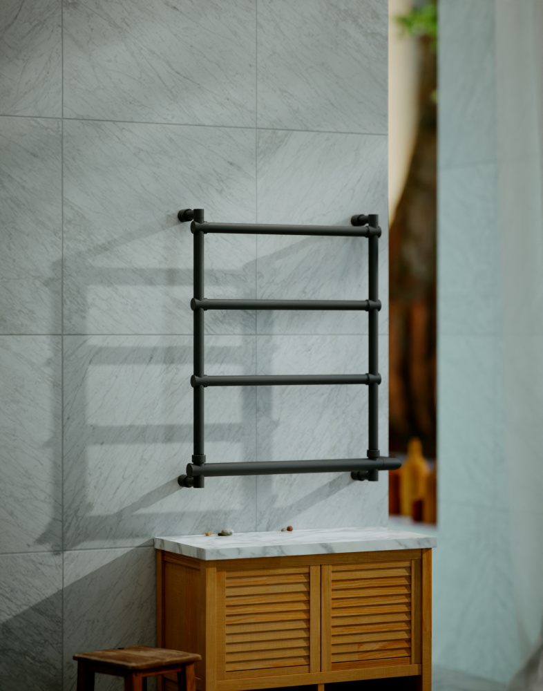 Фото Полотенцесушитель электрический Margaroli Sole 542 5424704NONB черный матовый