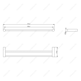 Фото MELANA 865 Двойная штанга для полотенец сатин хром MLN-865002