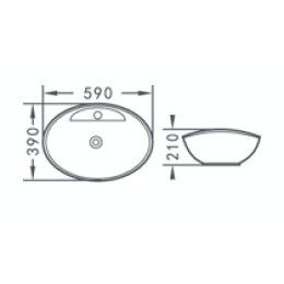 Раковина накладная MIRA MR-8001 60 см белый