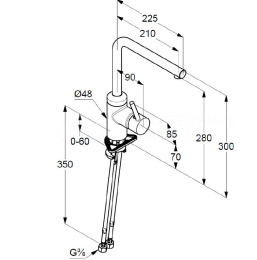 Смеситель для кухни Kludi L-ine (428143977) черный матовый