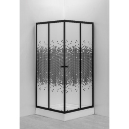 Душевой уголок Niagara Eco NG- 010-14Q BLACK (1000х1000х1950) низкий поддон