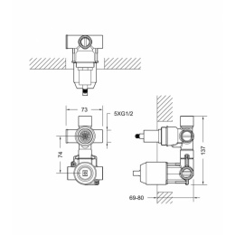 Внутреннее тело Bravat Built-in (2-функц) (D982CP-B-ENG)