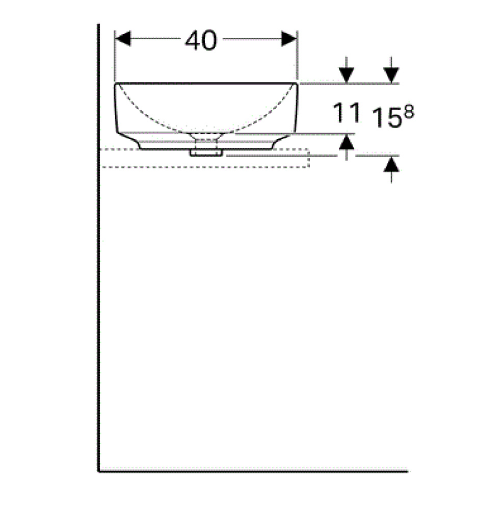 Фото Geberit Variform 500.774.01.2 Раковина, встраиваемая сверху, накладная