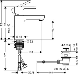 Смеситель для раковины Hansgrohe Metropol S (14061000) хром