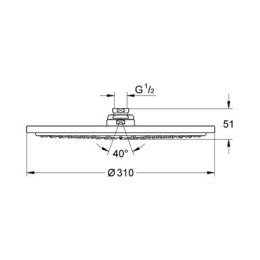 Grohe Rainshower 27477000 Душ верхний, 1 вид струи