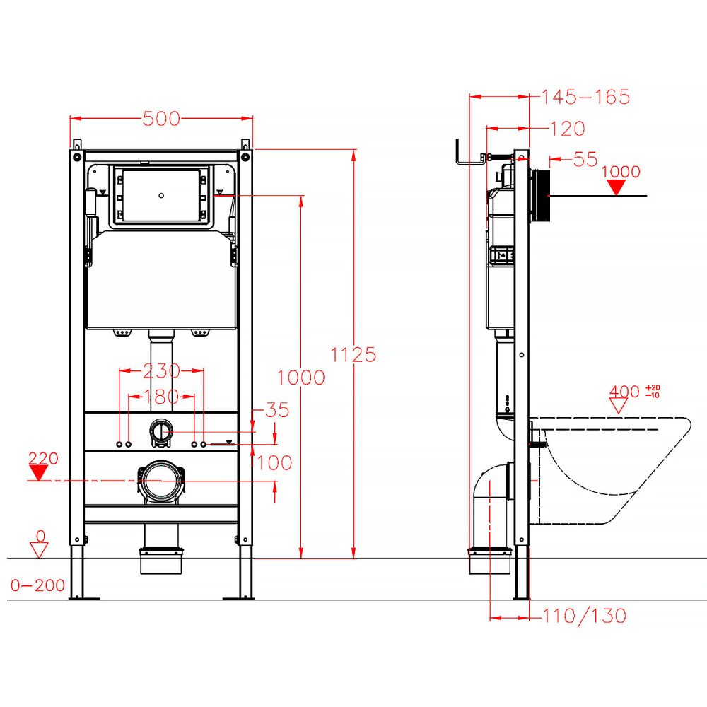 Инсталляция+унитаз Azario (AZ-501A+AZ-0053SP)
