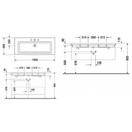 Раковина 120 см Duravit 2nd Floor 0491120000, белый