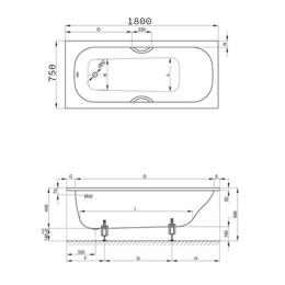 Ванна стальная BETTE Classic 1272-000 PLUS 180х75х45 с грязеотталкивающим покрытием, белая