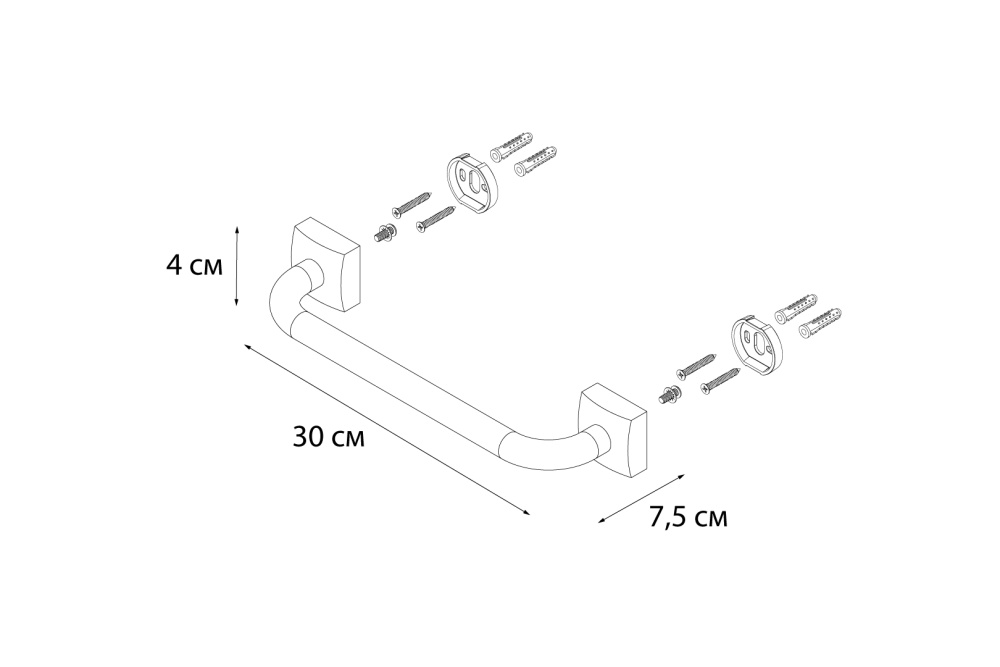 Фото Поручень для ванны FIXSEN Kvadro (FX-61317)