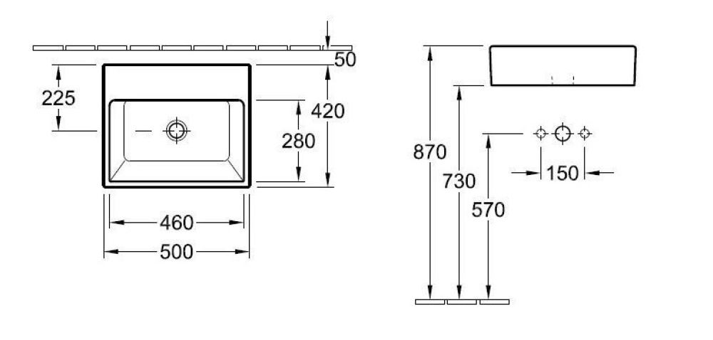 Фото Раковина 513552R2 VILLEROY&BOCH Memento, 500х420 мм