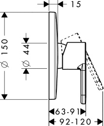 Смеситель для душа Hansgrohe Metropol S (14665000) хром