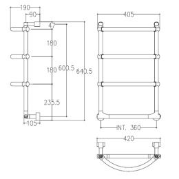 Полотенцесушитель электрический Margaroli Luna 5233604OBNB BOX