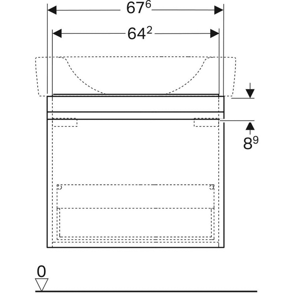 Geberit Renova Plan 869752000 Тумба для раковины, с ящиками выдвижными