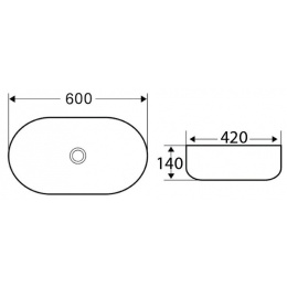 Раковина 60 см BelBagno (BB1084) прямоугольная