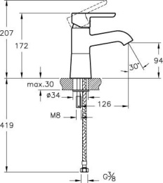 Смеситель для раковины Vitra Matrix (A41753EXP) хром