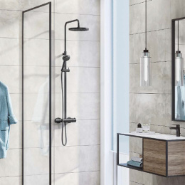 Фото Душевая система Kludi Logo (6808239-00) черный матовый