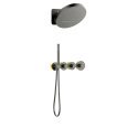 Душевая система встроенная с термостатом Timo Saona SX-2329/18SM черное золото