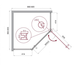 Душевой уголок BelBagno UNO-195-P-1-90-CH-CR