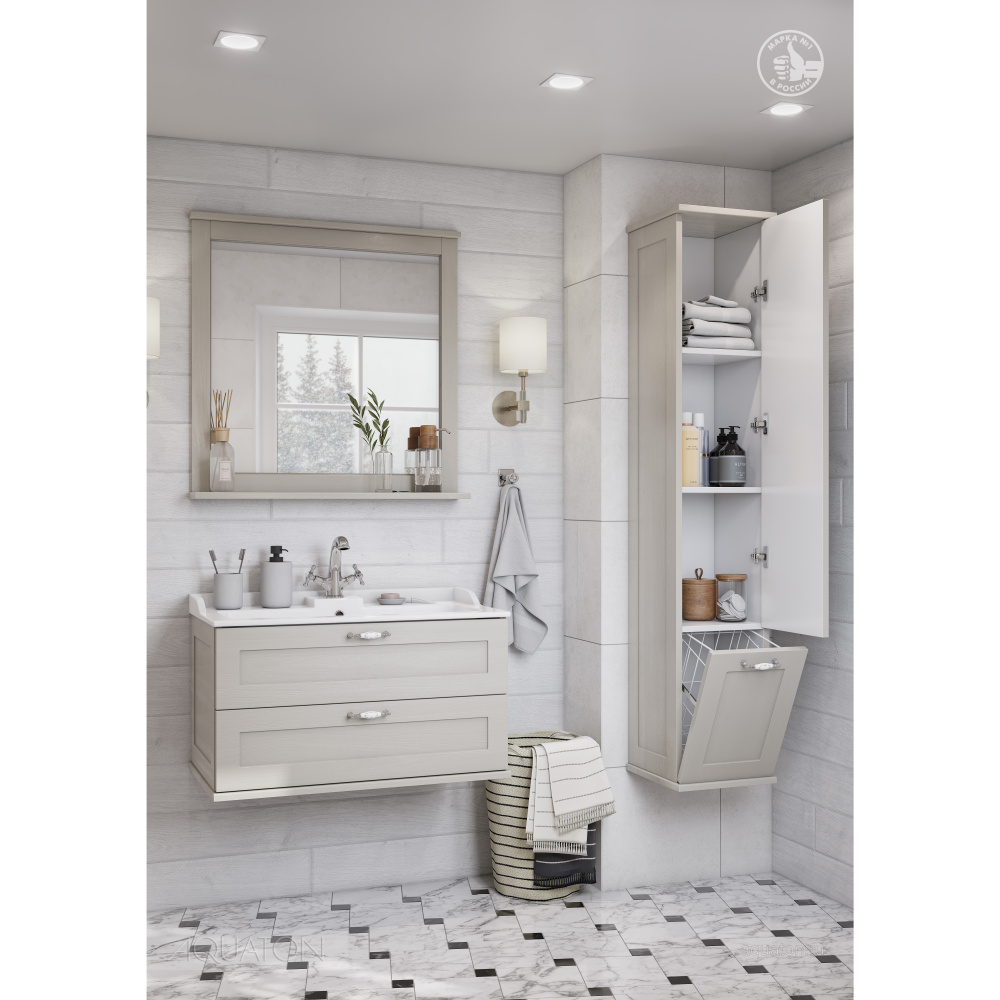 Шкаф - колонна Aquaton Леон дуб белый 1A186503LBPS0