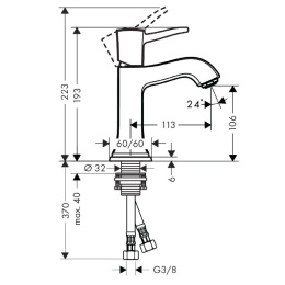 Смеситель для раковины 31301090 Hansgrohe Metropol Classic (хром, золото)