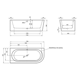 Акриловая ванна 180x80 Knief (0100-277-R), прямоугольная