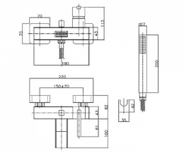 Фото Смеситель Fiore Xs 71CR7755 для ванны и душа с душевым гарнитуром, хром sntx