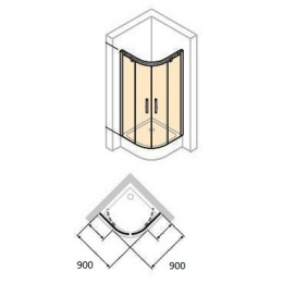 Душевой уголок Huppe X1, 90 х 90 х 190 см, серебро, стекло прозрачное
