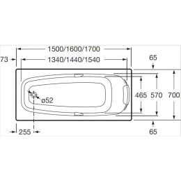 Акриловая ванна 170x70 Roca (ZRU9302769), прямоугольная