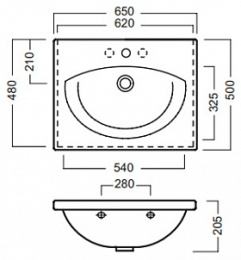 Раковина подвесная Hatria Susan (Y0HT01) белый