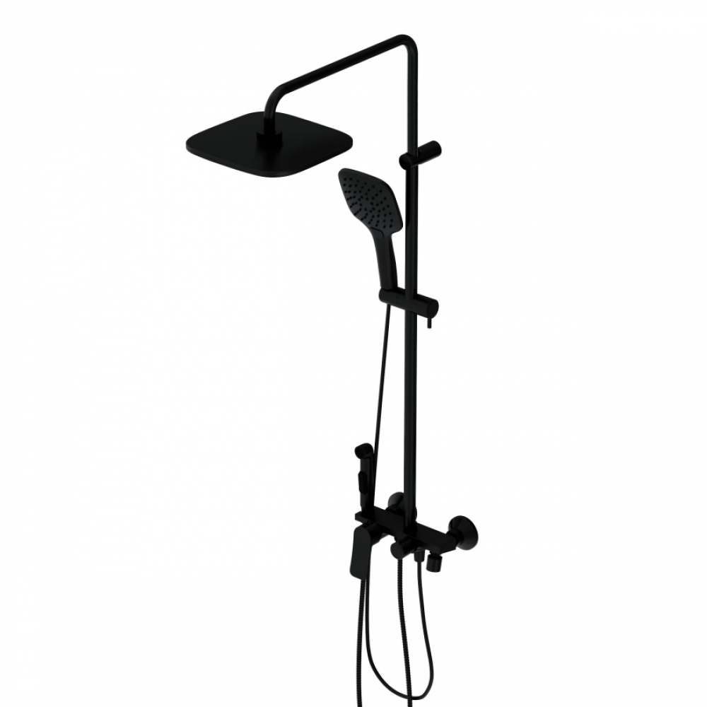 Damixa DX220920300 Apollo, душевая система со смесителем-полкой: верхний душ 230*230мм, ручной душ 1