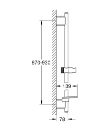 Душевая штанга Grohe Rainshower SmartActive 26603BE0 900 мм, никель глянец