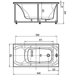 Акриловая ванна 140x70 Aquatek (ALF140-0000005)