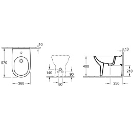 Биде напольное 54610001 VILLEROY&BOCH O'NOVO