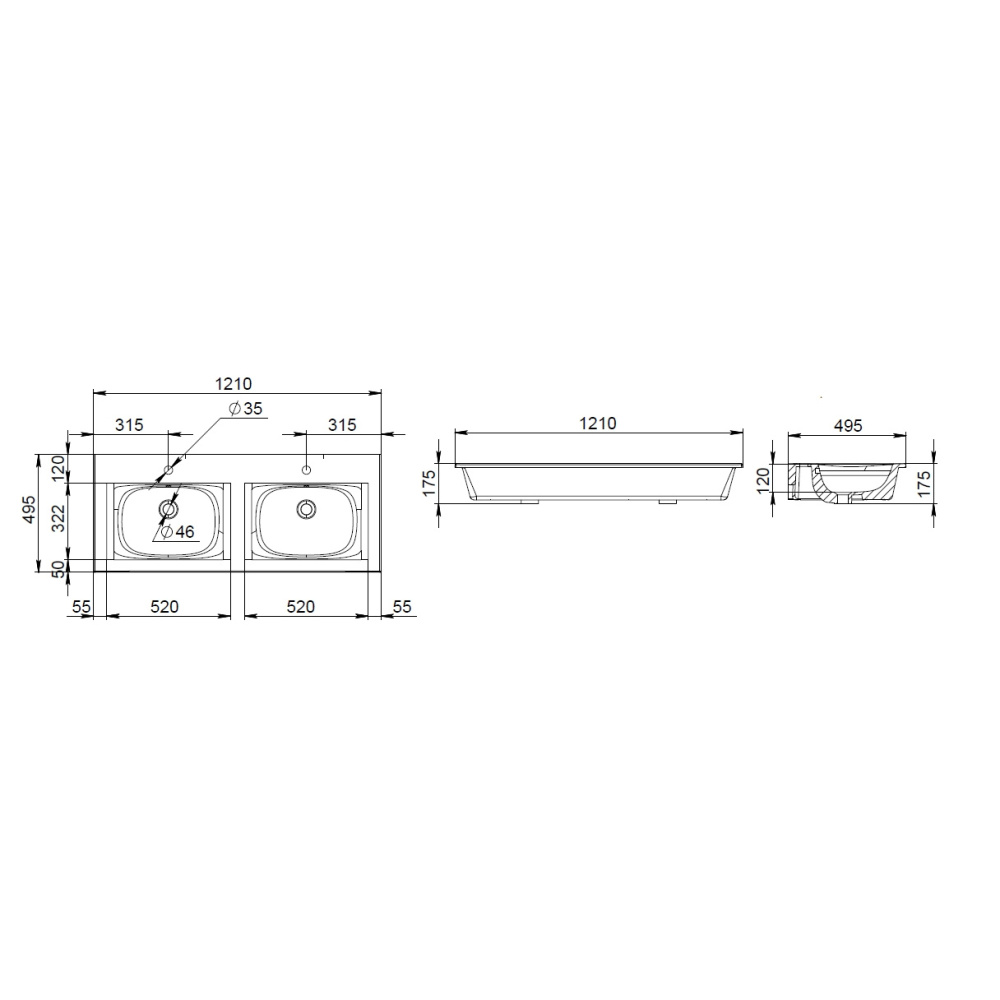 Раковина мебельная Am.Pm Spirit 2.0 (M70AWCD1202WG) белый, глянцевый