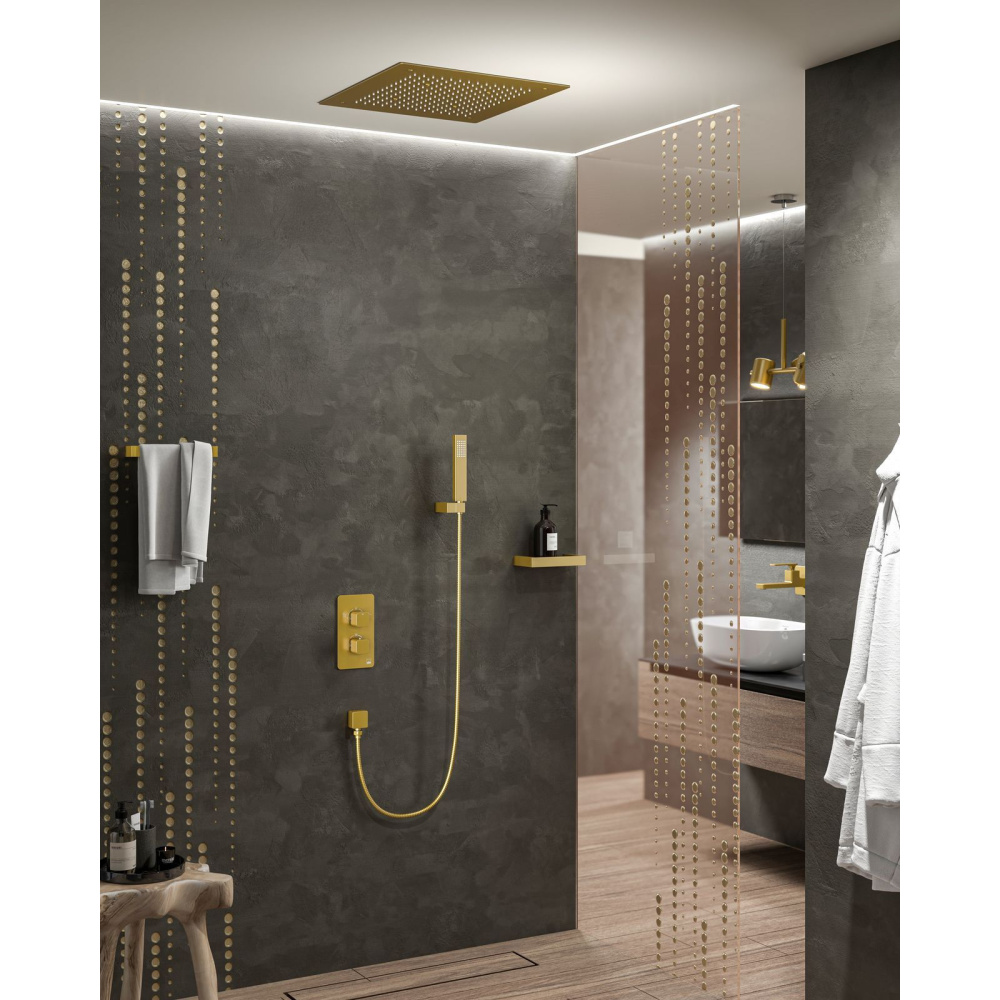 Душевая система встроенная с термостатом Timo Petruma SX-5029/17SM золото матовое