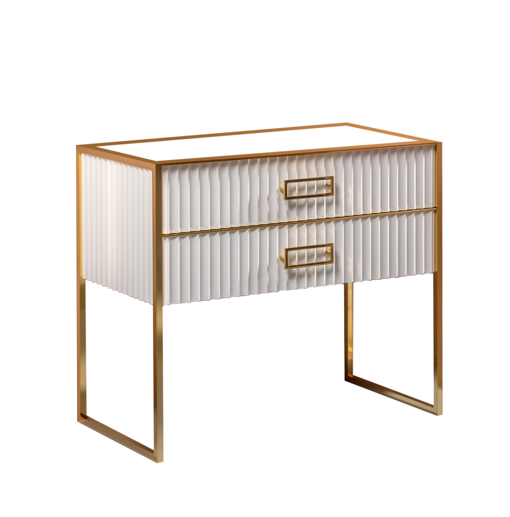 Armadi Art 867-100-WG Тумба MONACO 100см h74см белая глянец + золото под раковину чашу